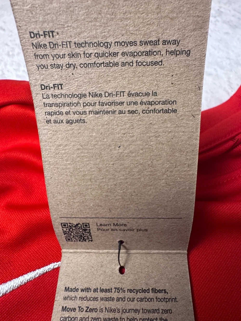 Nike Red Short Sleeve Dri-FIT Tee with White Swoosh